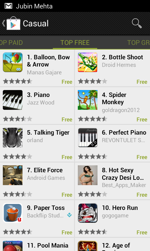 Indian App Balloon Bow Arrow is the #1 Free Casual Game on Google Play Store