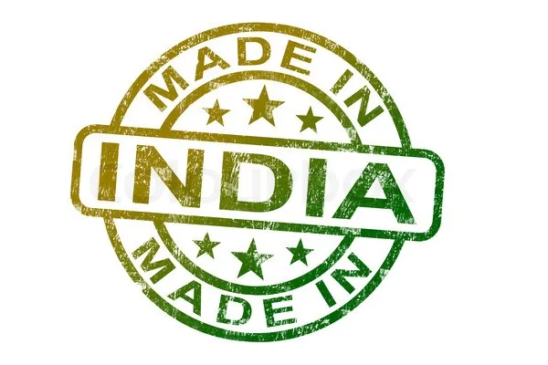 Made In India Stamp Shows Indian Product Or Produce