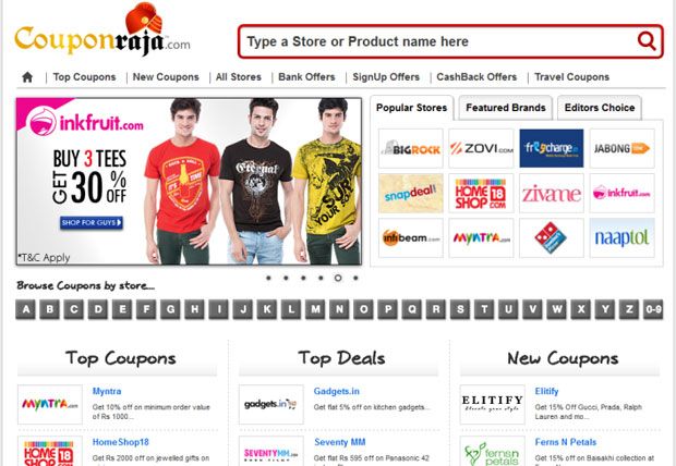 Couponraja.com Lures Online Shoppers with Free Coupons