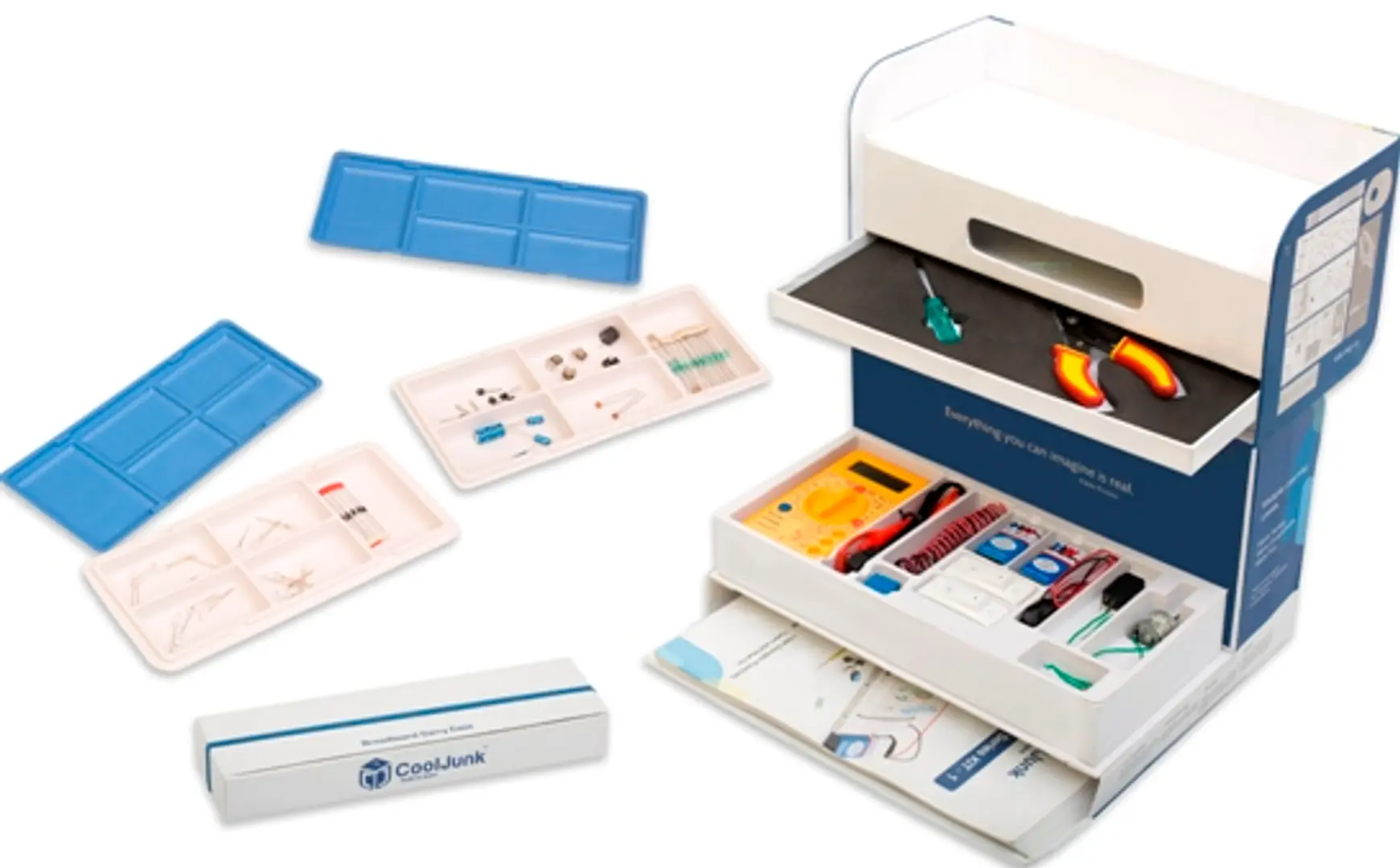 Forget textbooks and notes, get yourself a CoolJunk electronics kit to learn how a transistor or amplifier works