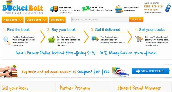 Bucketbolt - an online platform to recycle old textbooks