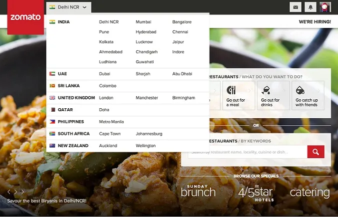 Zomato-Homepage