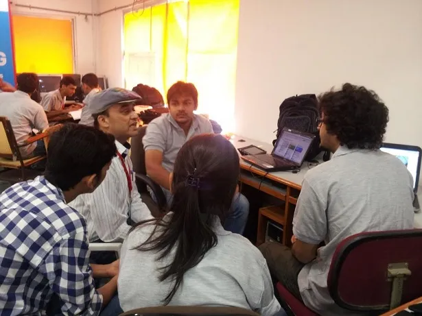 Rakesh Patel witha team at Startup 20-20