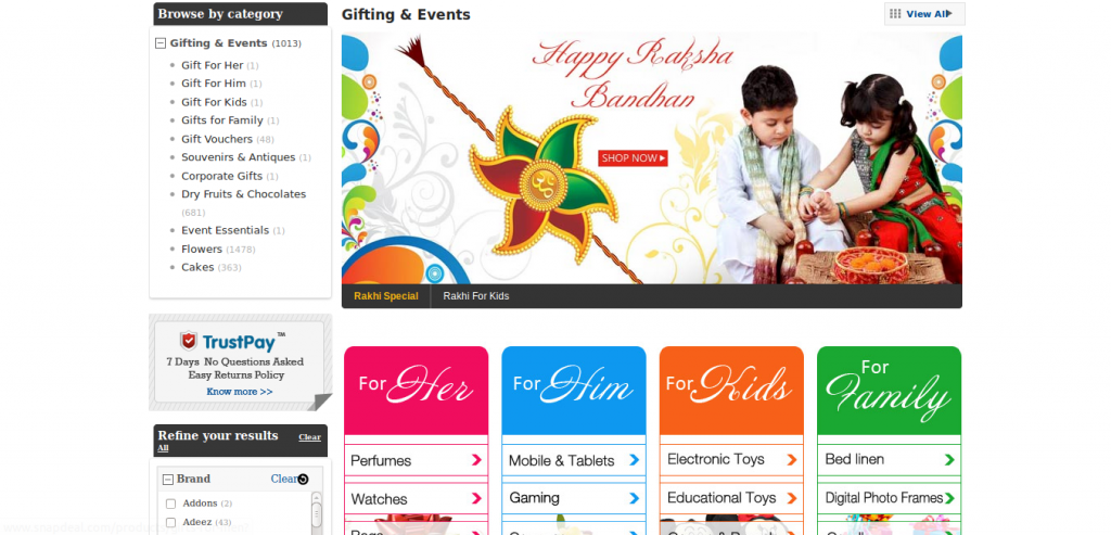 Snapdeal enters the gifting space with its new gifting section