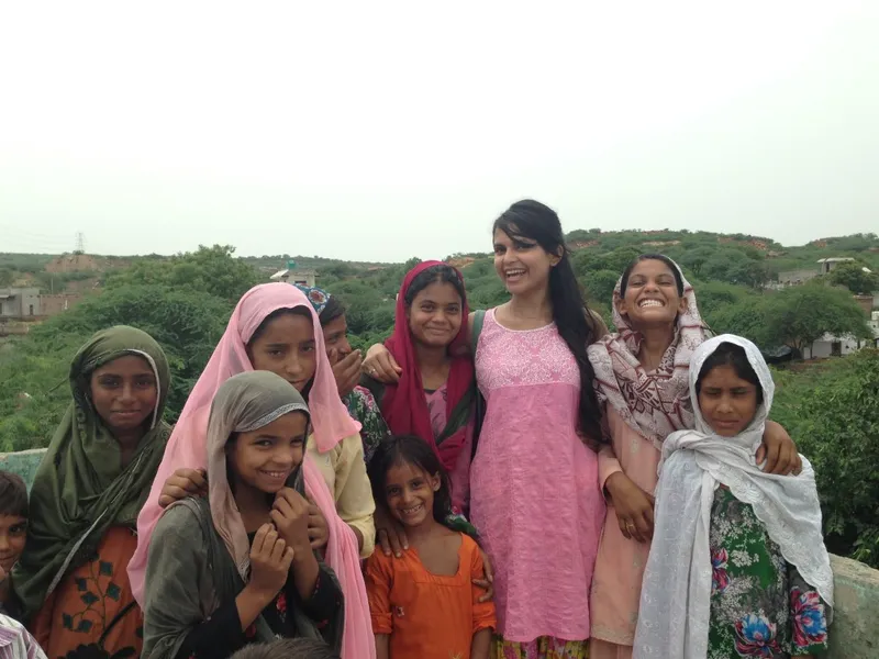 Gauri with girls from Sirohi.