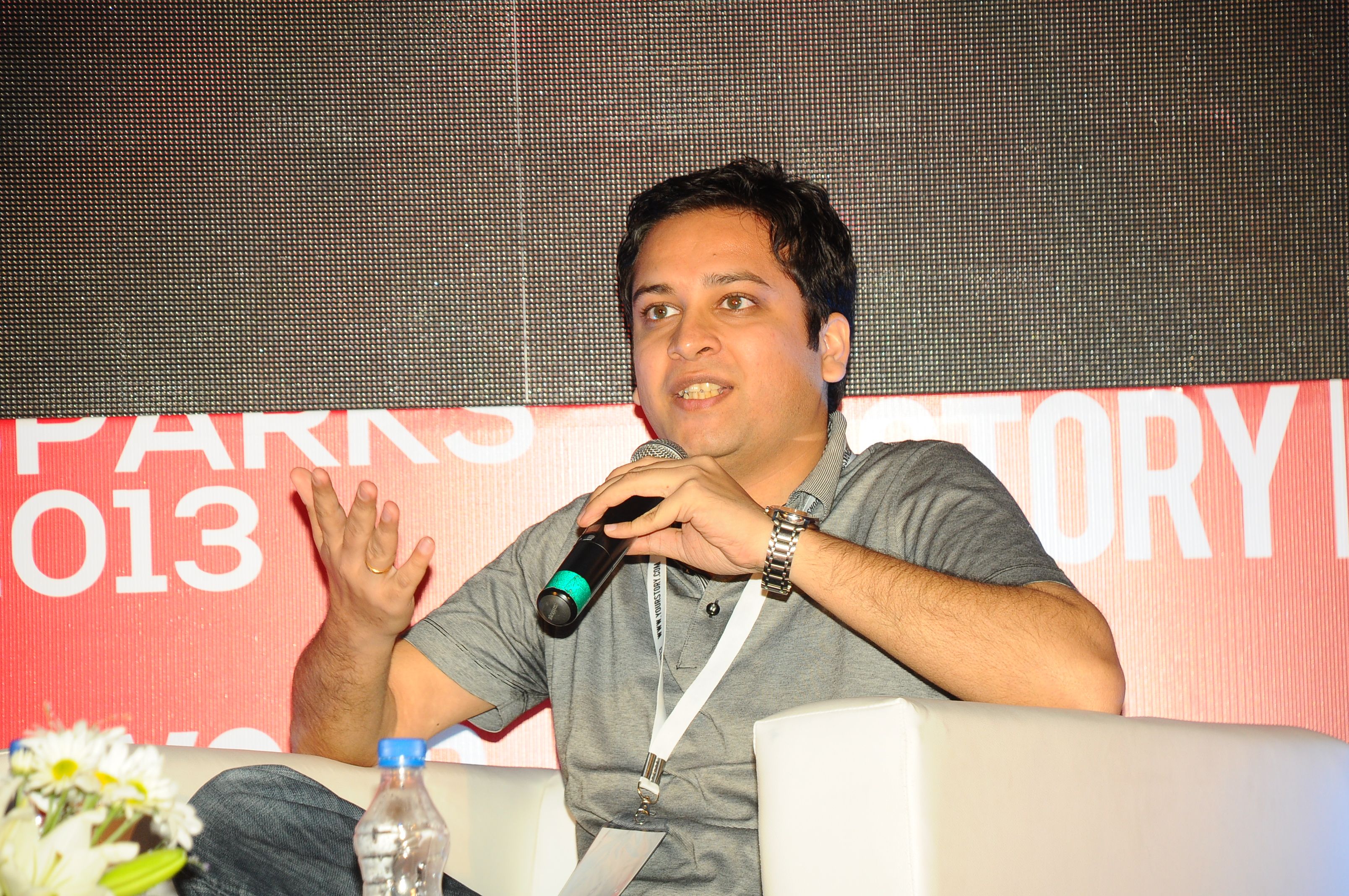 Binny Bansal, co-founder of Flipkart in conversation with Shradha Sharma at TechSparks 2013