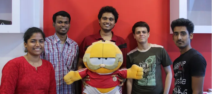 Angad Nadkarni with Garfield and the Examify team