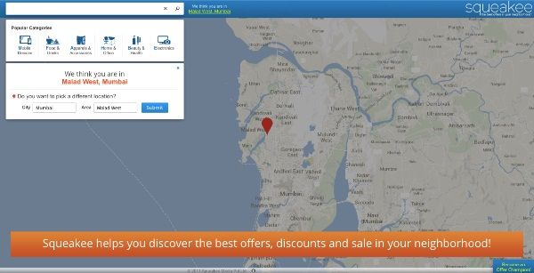 Deals listing startup Squeakee includes maps feature on its platform