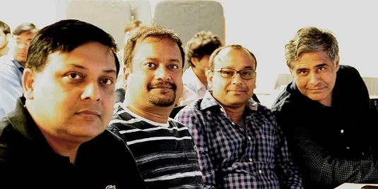 (L-R) Dharmendra Yashovardhan (Founder & COO, Ixigo), Sumit Jain (CTO, HT Media), Dinesh Agarwal (Founder & CEO, Indiamart), Rajesh Sawhney (Founder, GSF)