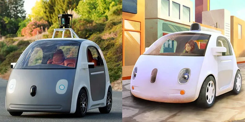 Prototype-and-artistic rendering of google car