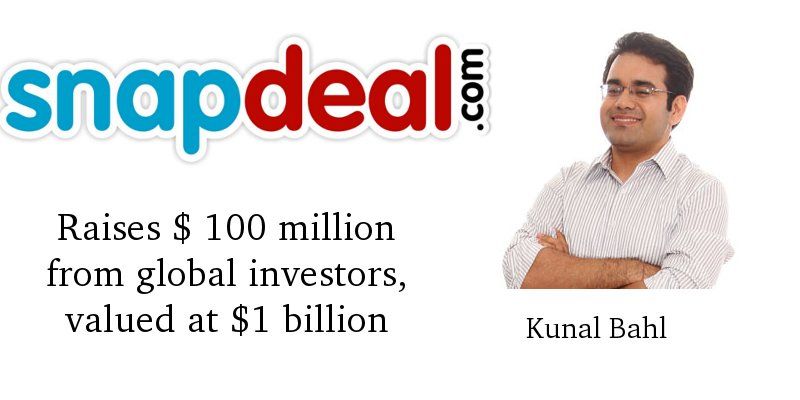 Snapdeal raises $100 million more from global investors, valued at $1 billion 