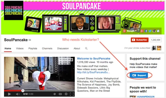 YouTube Support Button