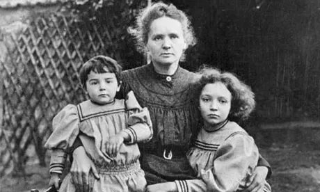 Marie Curie with her children