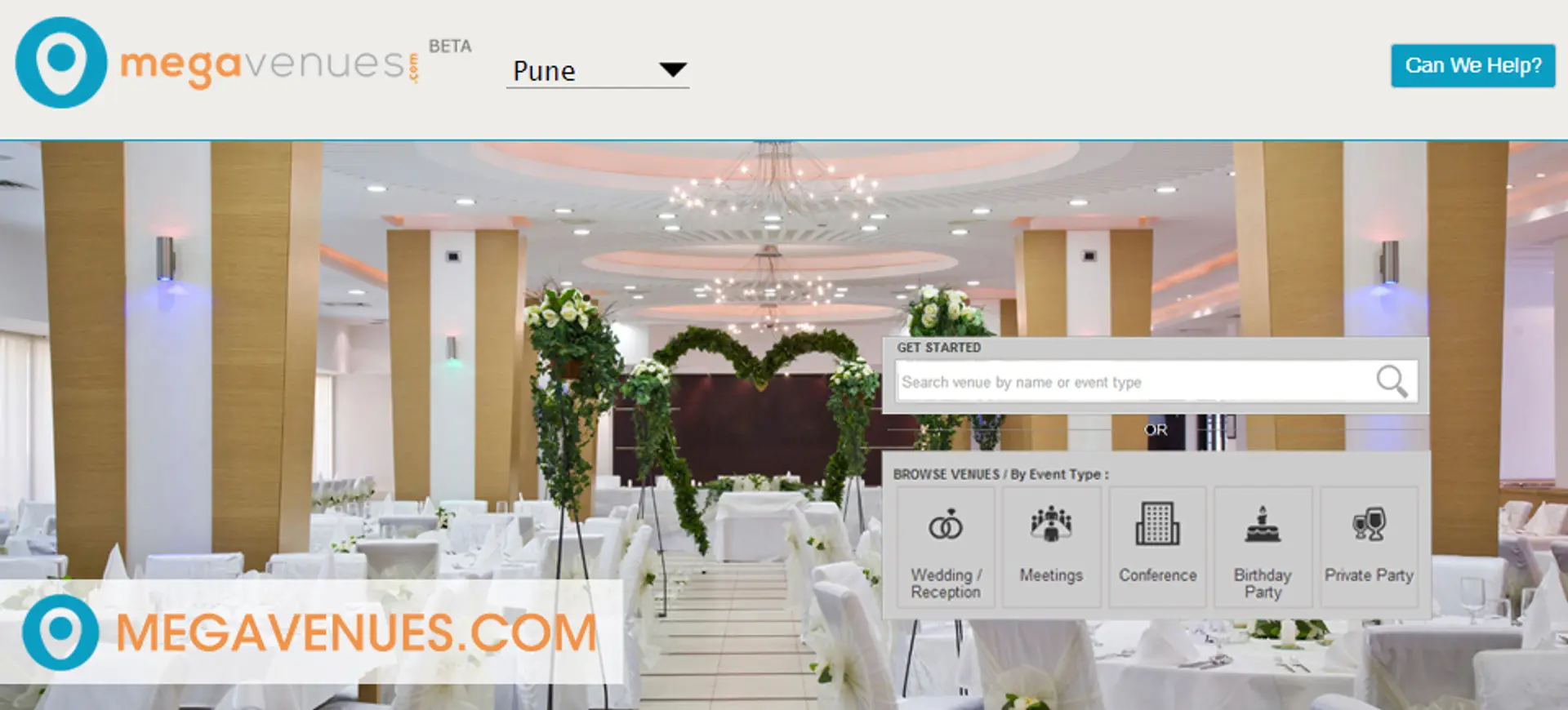 MegaVenues: Fast growing venue listing site for personal and corporate event planning