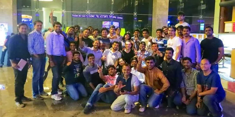 Mi fans at an impromptu meet called by Hugo Barra PC: Mi India Facebook page