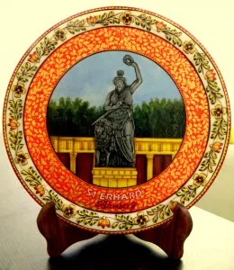 Statue of Bavaria painted using Indian Gold Leaf Art