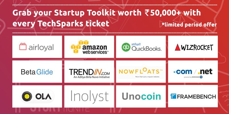 Book your spot for TechSparks and get a Startup Toolkit worth INR 50,000 alongside