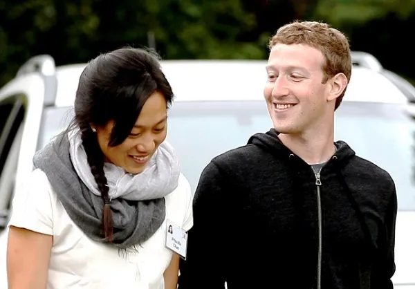 Zuckerberg with wife Priscilla Chan
