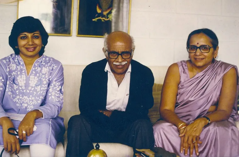 Kiran with her parents