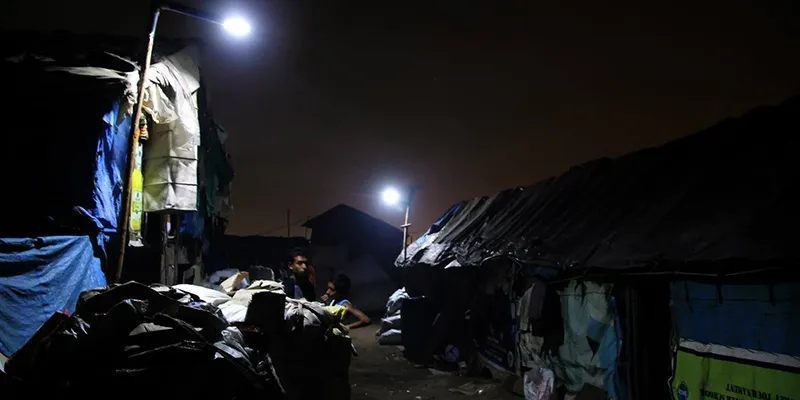 Nightlight solutions being used as streetlight near Koramangala