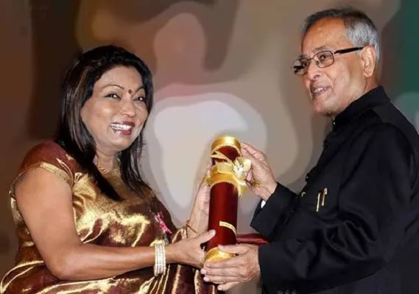 Being awarded the Padma Shree: Image source