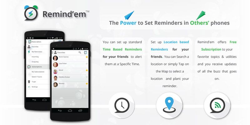 Remind’em app - because setting your own reminders is too mainstream