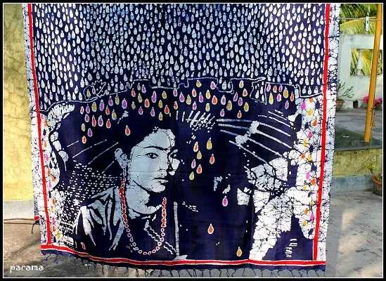 A batik print silk stole- a signature Parama offering