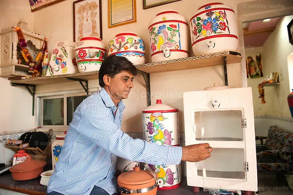 Prajapati with Mitticool Refrigerator