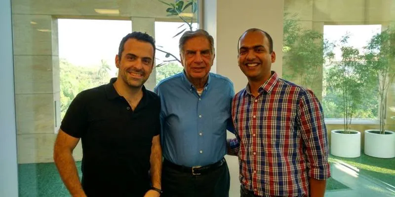 Ratan Tata (middle) with Hugo Barra, VP, Xiaomi Global (left) and Manu Jain (India Head, Xiaomi)