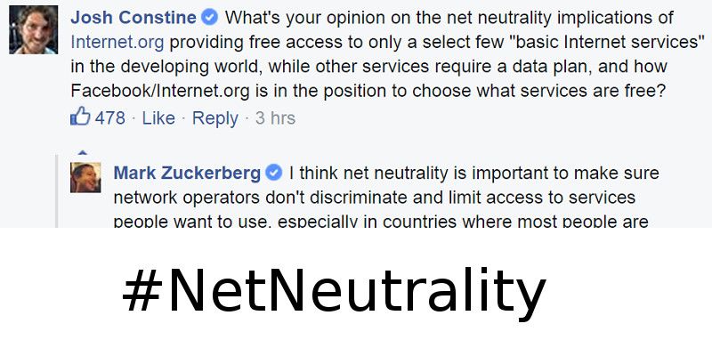 Mark Zuckerberg's take on net neutrality: Facebook != The Internet