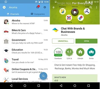 Akosha Android App Screen