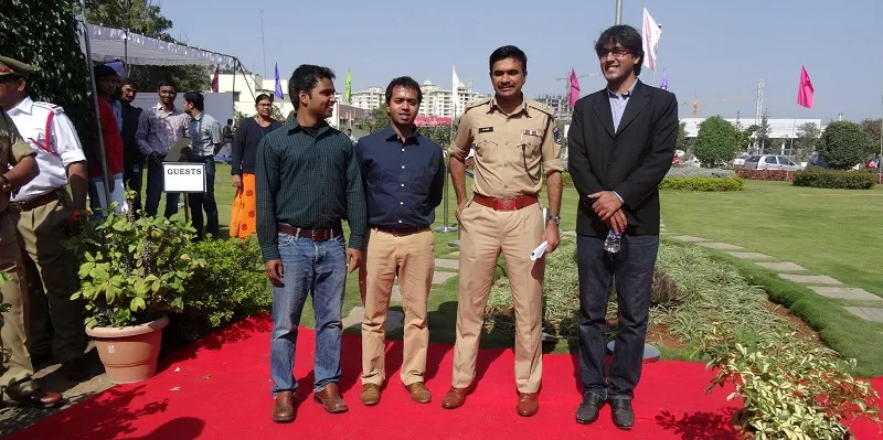 With commissioner of police Cyberabad after the launch of trafficbuddy app.