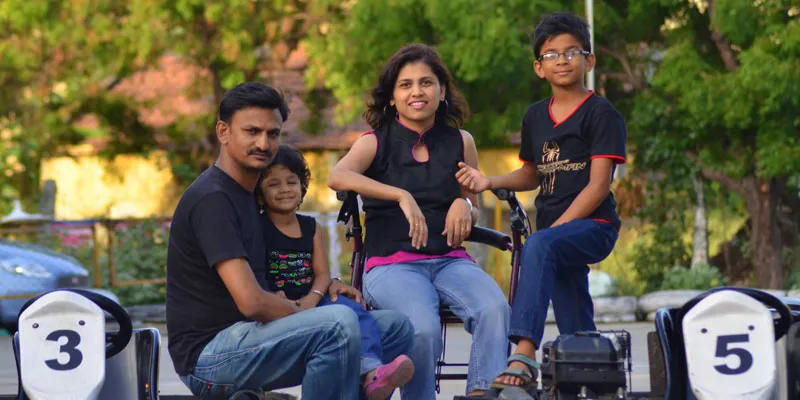 Swarnalatha, with her husband Guru and children