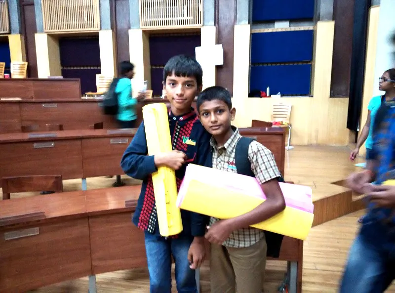 Aman(right) with a classmate