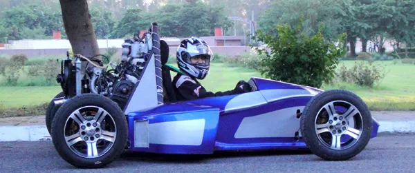 The race car the team of students built