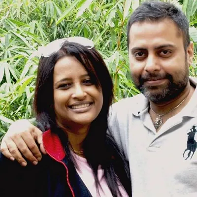 Jyoti with her husband Vivek Surve