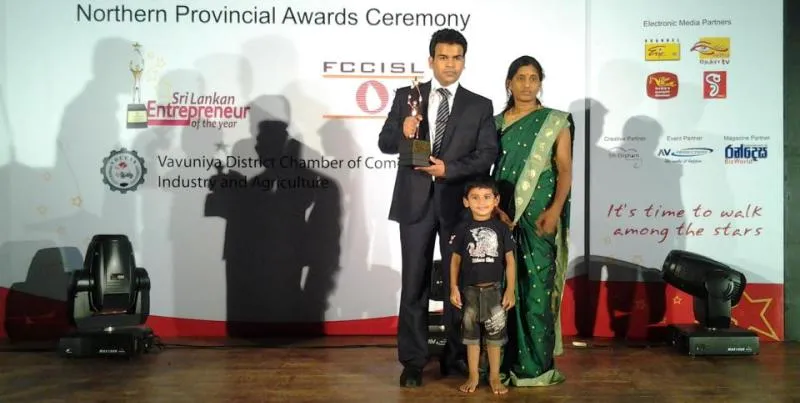 Sharanyan at the Sri Lankan Entrepreneur of the year 2012 award