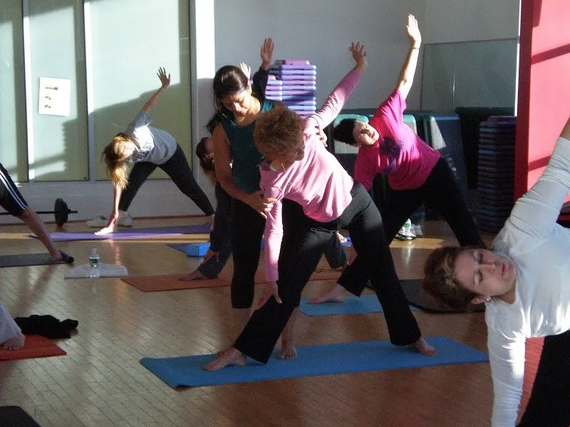 Preetha Narayanan at her New Jersey yoga class.