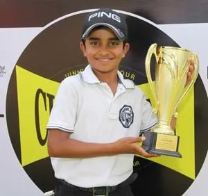 Shubham with the 2012 Taylormade Wolrd Junior Championship Trophy