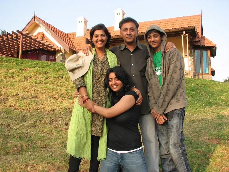 Mansoor with his family at Acres-Wild, Coonoor