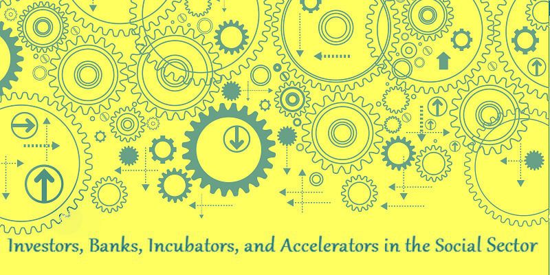 Who are the investors, banks, incubators, and accelerators in the social sector?