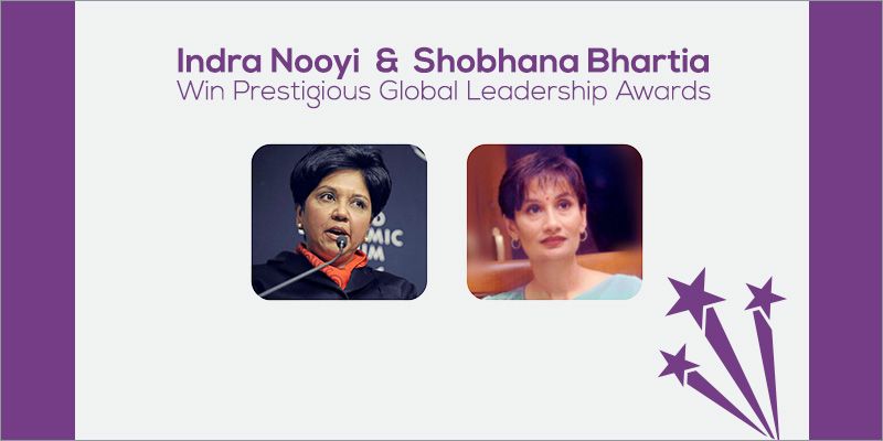 Indra Nooyi and Shobhana Bharatia receive prestigious global leadership award