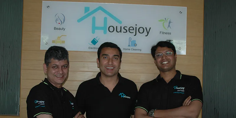 Arjun Kumar (Cofounder - HouseJoy), Saran Chatterjee (CEO - HouseJoy) and Sunil Goel (Co-founder - HouseJoy)