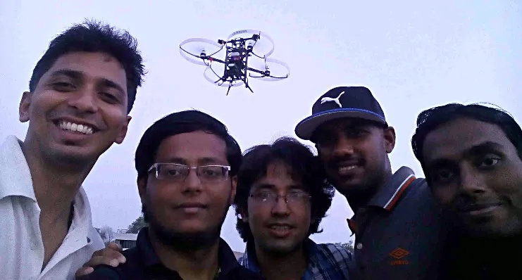 Team selfies with the UAV