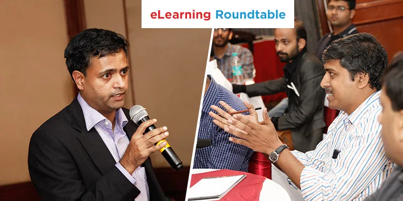 Srinivas Padmanabharao addressing the eLearning startups at the Roundtable