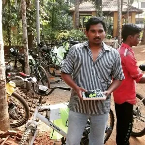 Sushil spoke to many villagers whenever he stopped by for meals. He spread the word about solar energy and gave out solar mobile chargers to them