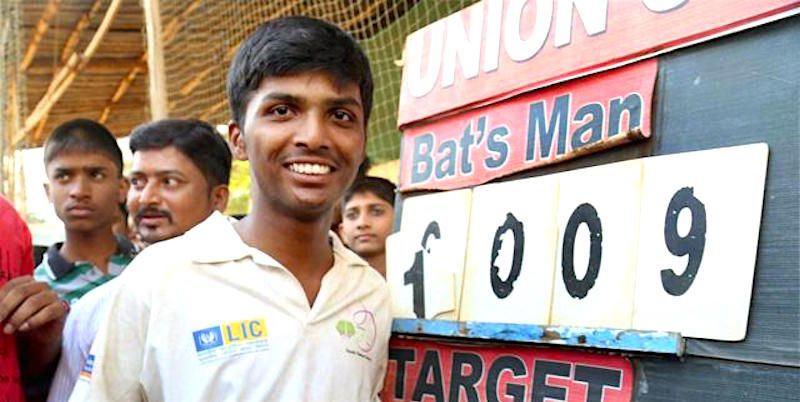 15-year-old Pranav, rickshaw driver's son, scores the highest individual score in cricket