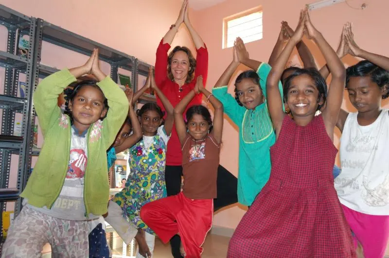 Children enjoying a yoga class at the learning centre