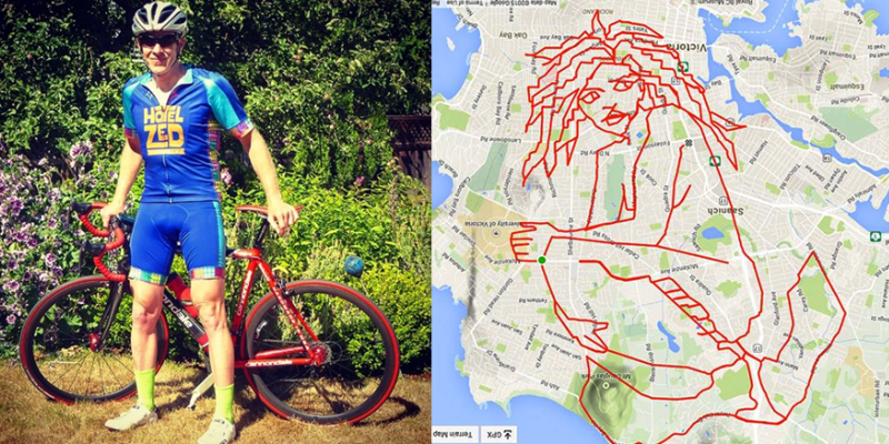 Meet the bicyclist who creates beautiful images using a GPS app that maps his trails
