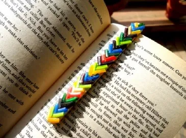 A bookmark made out of broken bangles